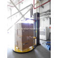 Pre-stretch pallet wrapper with top press